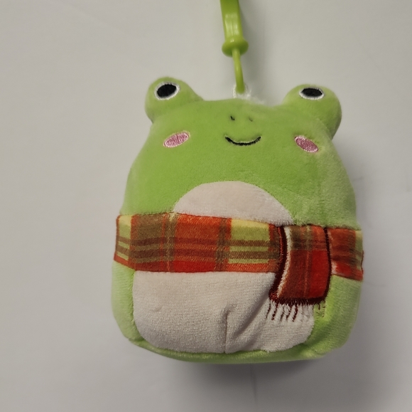 NWT Squishmallow "Wendy" the frog 🐸 with a scarf,  Clip keychain with tags - Picture 3 of 4